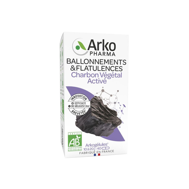 Arkopharma Arkogélules charbon végétal activé bio 40 gélules