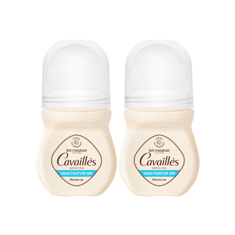 Cavaillès Sans parfum 48H Anti-transpirant roll-on lot de 2x50ml