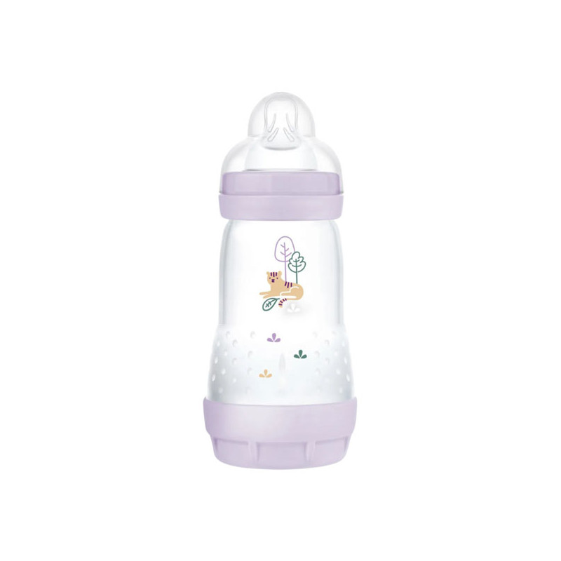 MAM Start Easy Biberon Lilas anti-colique débit 2 - 260ml + Tétine plate