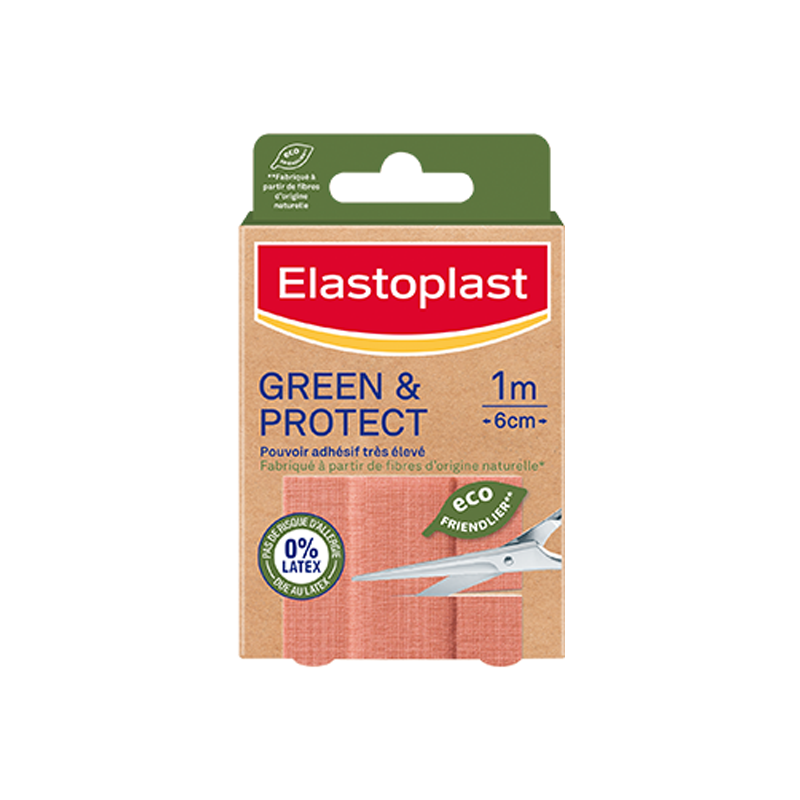 Elastoplat Green & Protect pansement 10 bandes à découper 10x6cm