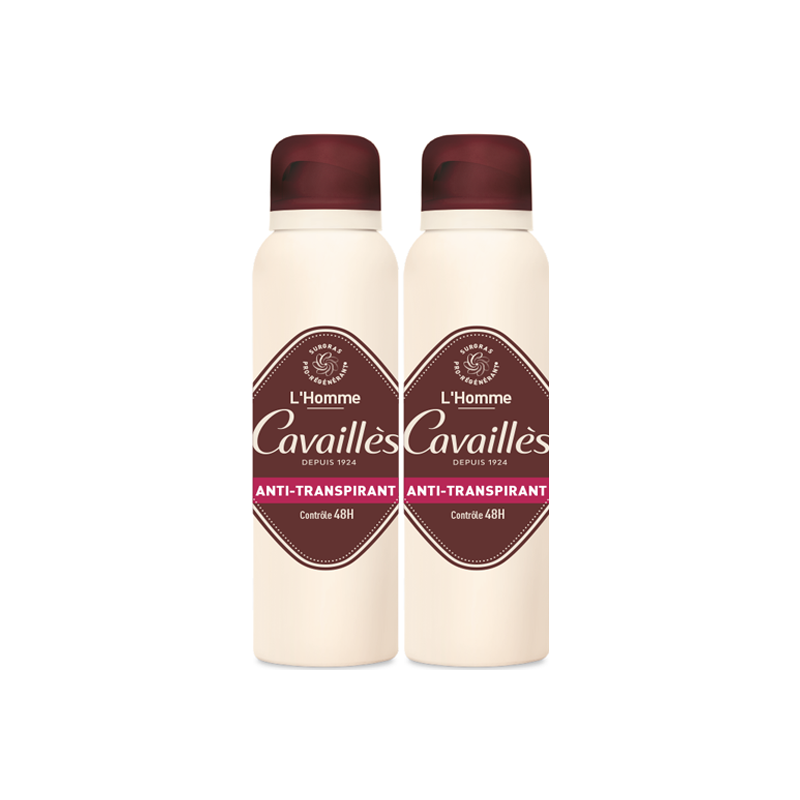 Cavaillès L'Homme Anti-transpirant 48H spray lot de 2x150ml