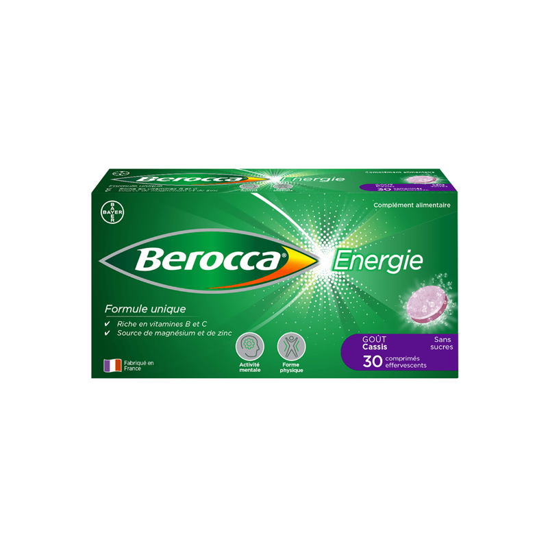 Berocca Énergie goût cassis 30 comprimés effervescents