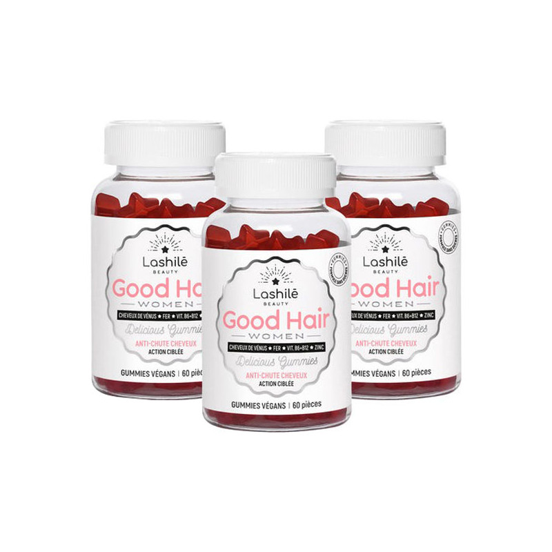 Lashilé Good Hair Women anti-chutes 3x60 gummies