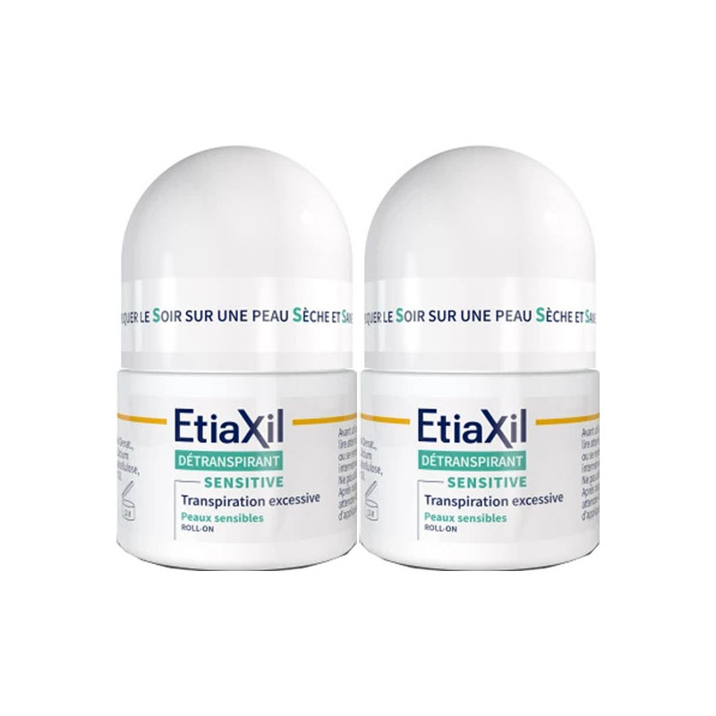 Etiaxil Détranspirant Sensitive roll-on lot de 2x15ml