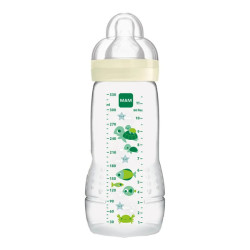 MAM Easy Active Biberon à motif tortue 2ème âge 330ml + Tétine plate