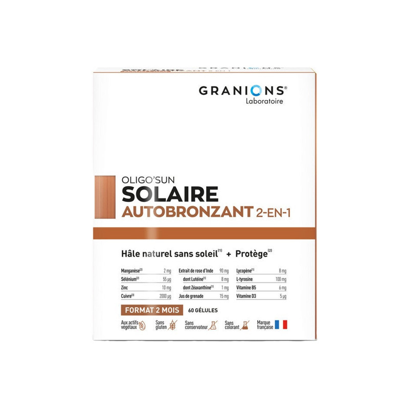 Granions Oligo'Sun autobronzant 2-en-1 - 2 mois 60 gélules