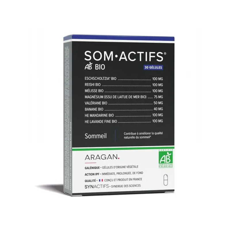 Aragan Synactifs SomActifs Sommeil bio 30 gélules