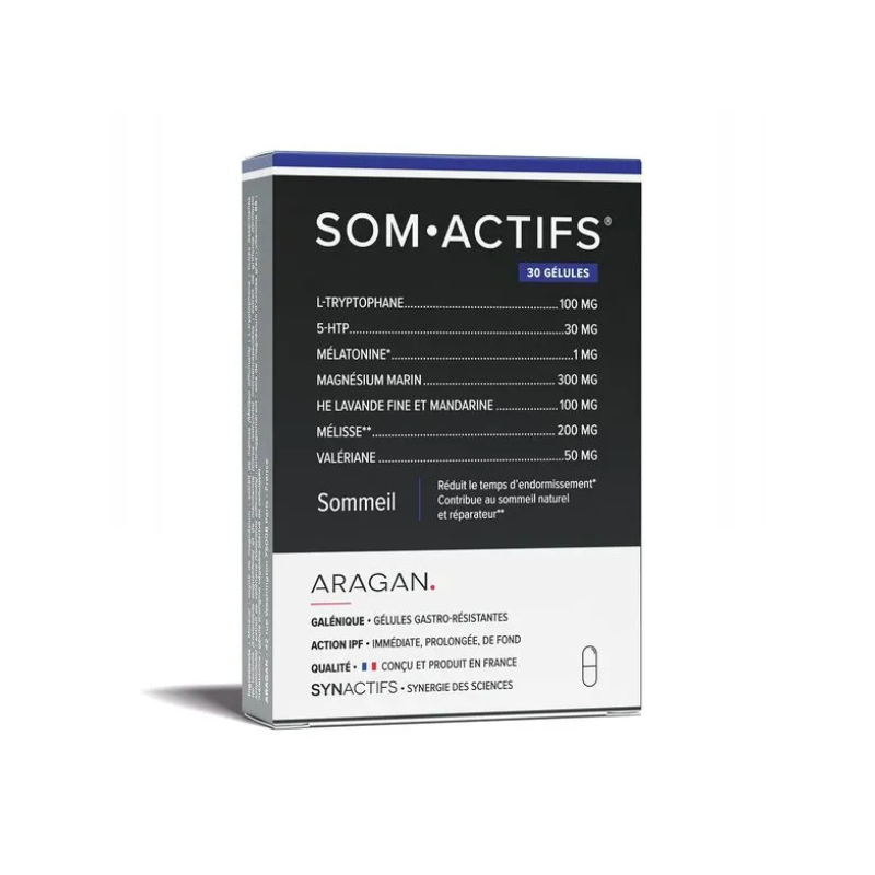 Aragan Synactifs SomActifs Sommeil 30 gélules