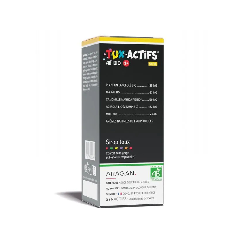Aragan Synactifs TuxActifs 3+ Sirop toux bio 125ml
