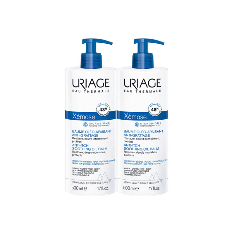 Uriage Xémose Baume oléo-apaisant anti-grattage lot de 2x500ml