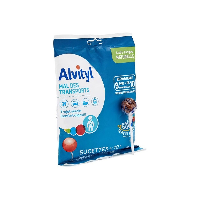 Urgo Alvityl Mal des transports goûts cola & fraise 10 sucettes