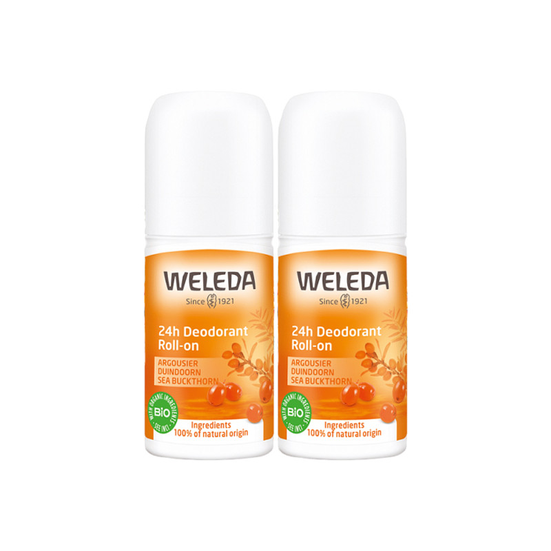 Weleda Déodorant roll-on 24h argousier lot de 2 x 50ml