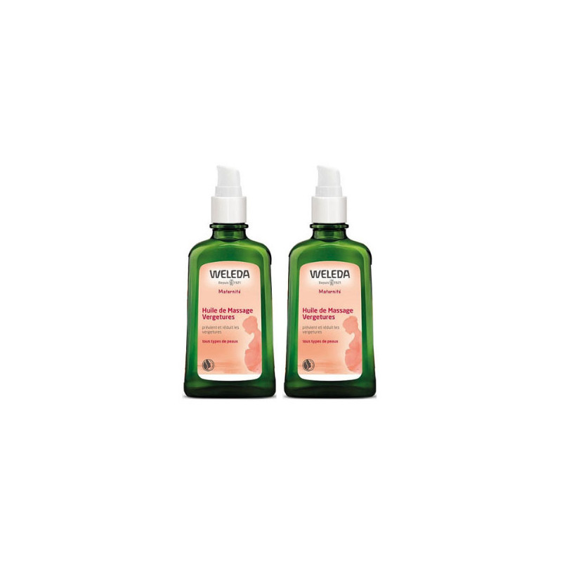 Weleda Huile de massage vergetures lot de 2 x 100ml