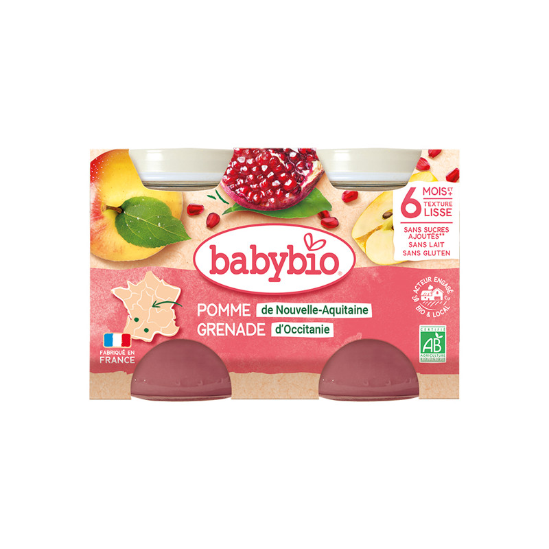 Babybio Pomme grenade d'occitanie 2 x 130gr