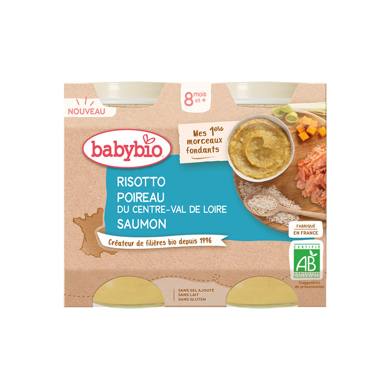 Babybio Risotto poireau du centre-val de loire saumon 2 x 200gr