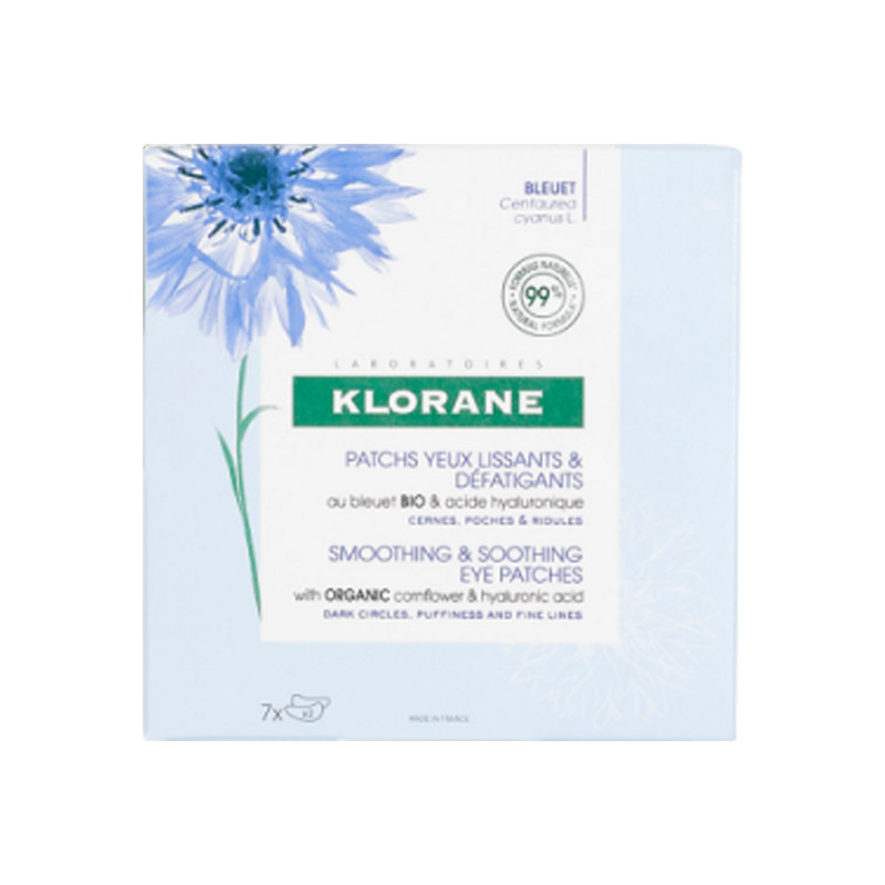 Klorane Patchs yeux lissants & défatigants au bleuet bio 2 patchs