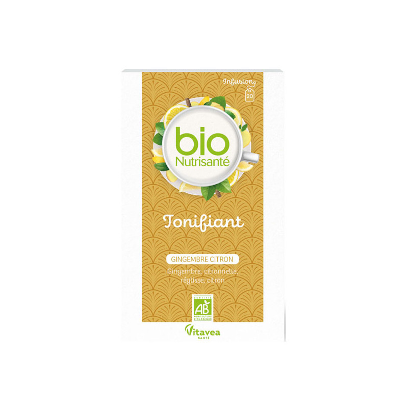 BioNutrisanté Infusion gingembre citron tonifiant Bio 20 sachets