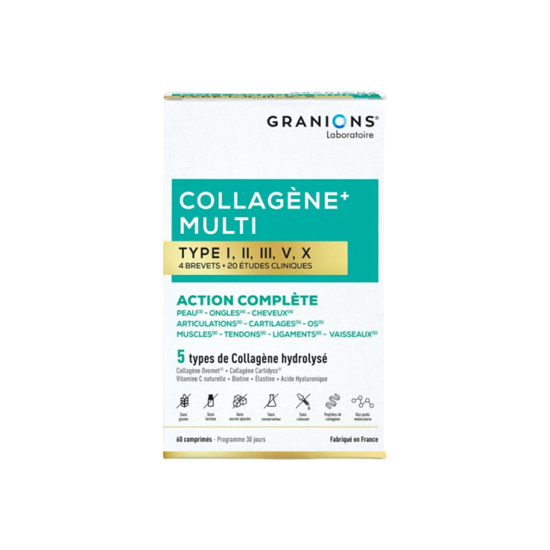 Granions Collagène+ Multi type I, II, III, V, X 60 comprimés
