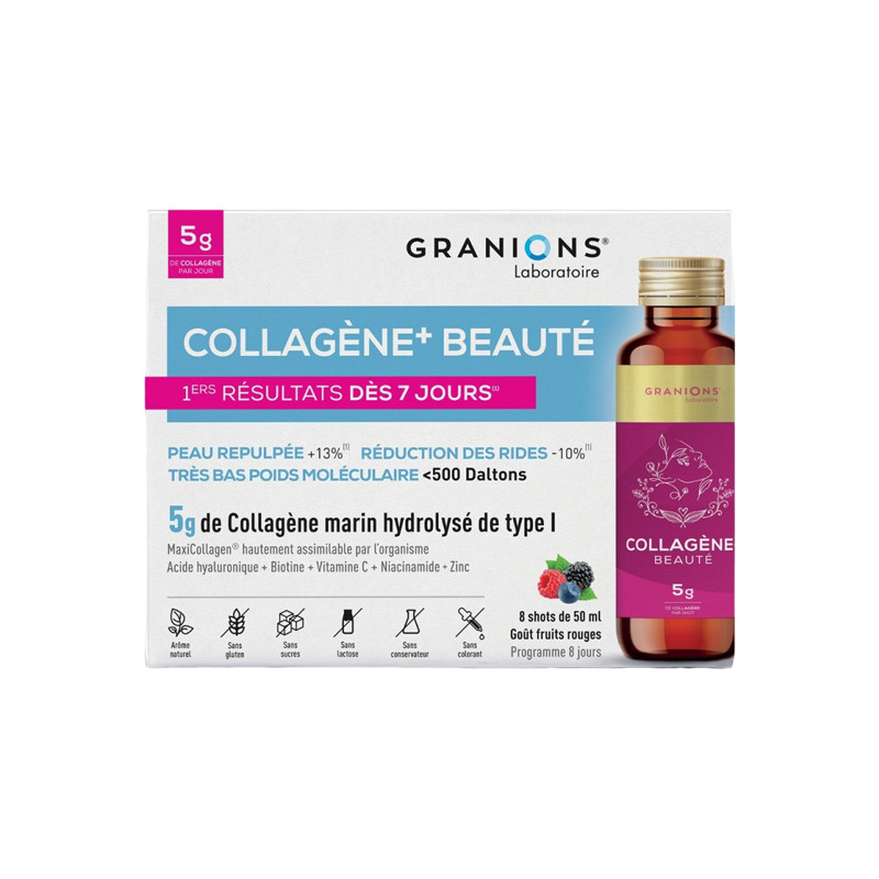 Granions Collagène+ Beauté 8 shots fruits rouges de 50ml
