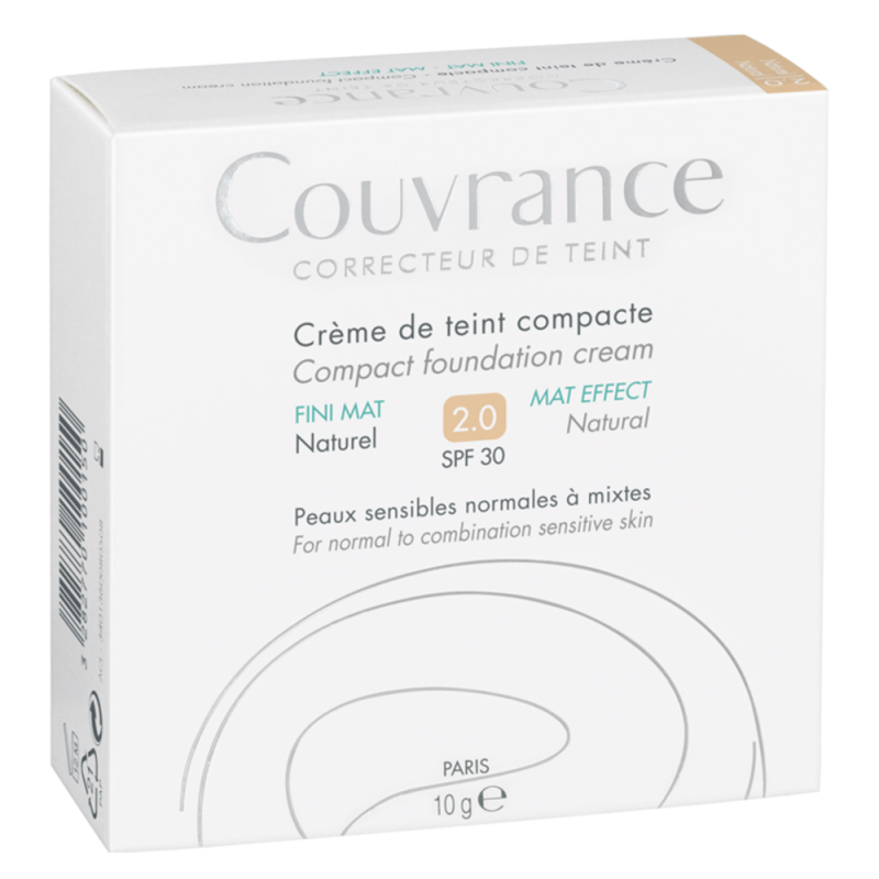 Avène Couvrance Crème de teint compacte fini mat naturel 2.0 SPF30 - 10gr