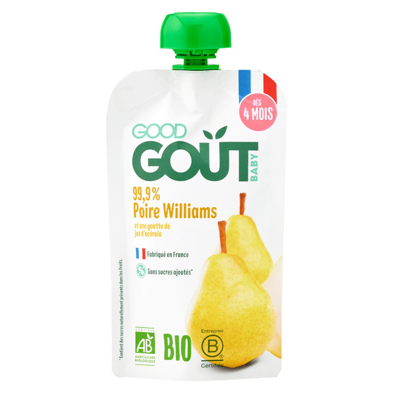 Good Goût Poire Williams Purée de fruits bio 120gr