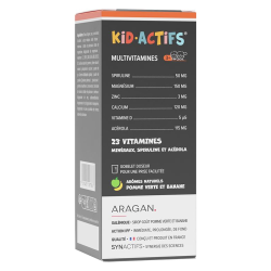 Aragan Synactifs KidActifs Multivitamines Sirop pomme verte et banane 125ml