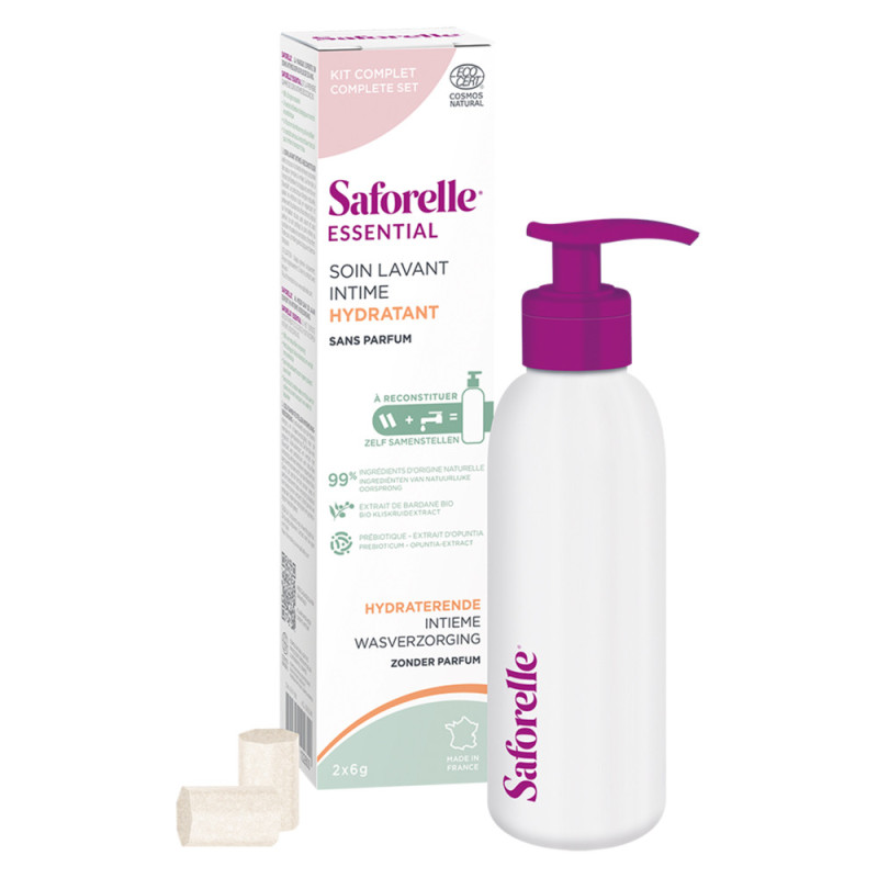 Saforelle Essential Soin lavant intime hydratant kit de démarrage 200ml + Falcon