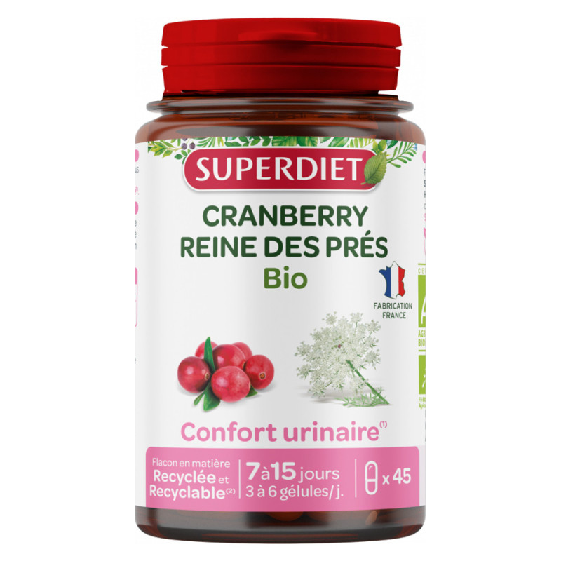 Superdiet Cranberry Reine des Prés bio 45 gélules