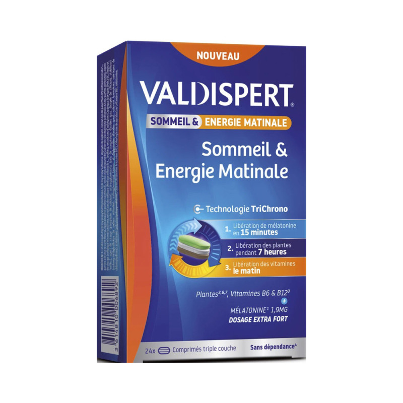 Valdispert Sommeil & Energie Matinale 24 comprimés tricouches