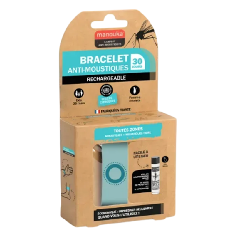 Manouka Bracelet anti-moustiques ado liberty + recharge 6ml
