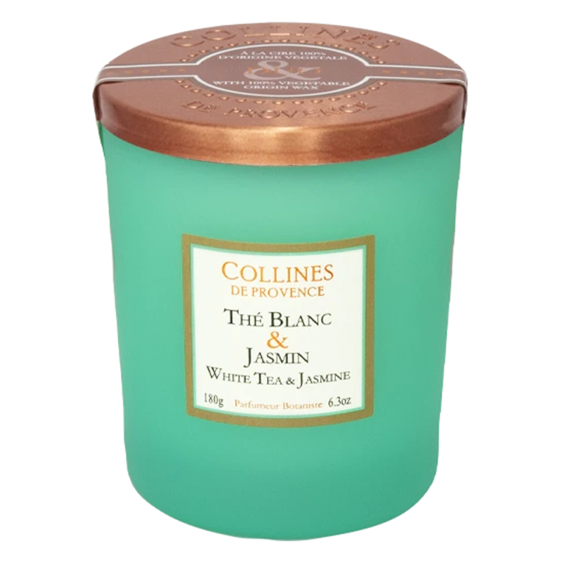 Collines de Provence Bougie parfumée Thé blanc & Jasmin 180gr