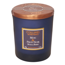 Collines de Provence Bougie parfumée Musc & Fruit noir 180gr