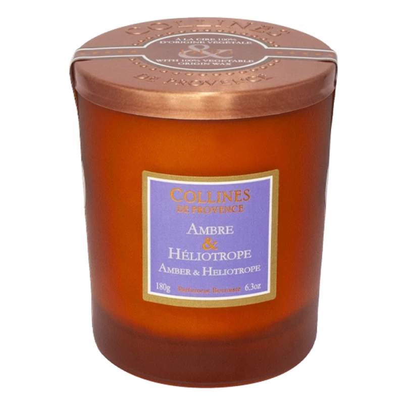 Collines de Provence Bougie parfumée Ambre & Héliotrope 180gr