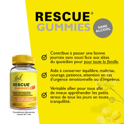 Rescue Gummies goût naturel orange 60 gommes véganes