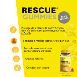 Rescue Gummies goût naturel orange 60 gommes véganes