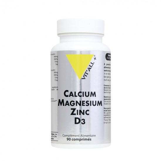 Vitall+ Calcium Magnésium Zinc + D3 90 comprimés