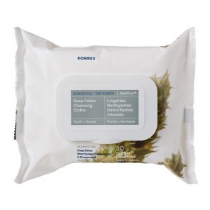 Korres thé olympus lingette nettoyantes détoxifiantes 30 pièces