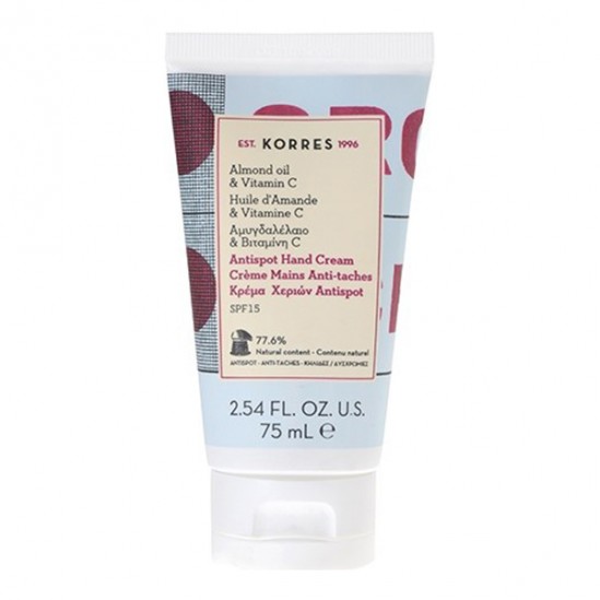 Korres crème mains anti-taches amande & vitamine C spf15 75ml