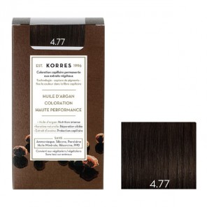 Korres huile d'argan coloration permanente 4.77 châtain marron intense