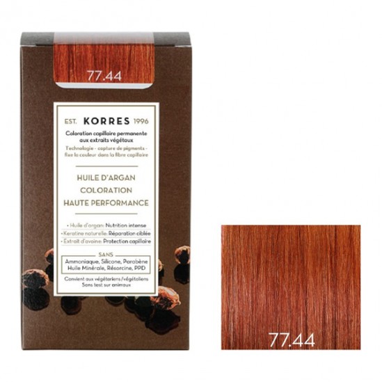 Korres huile d'argan coloration permanente 77.44 bond cuivré intense