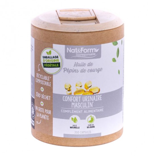 Nat&form huile de pépins de courge format éco 200 gélules