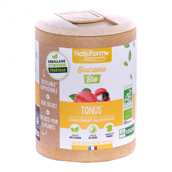 Nat&form guarana bio écoresponsable 200 gélules