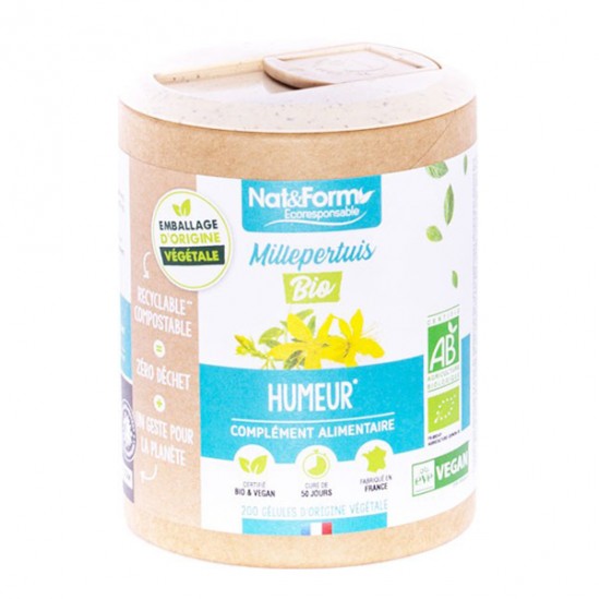 Nat&form millepertuis bio écoresponsable 200 gélules