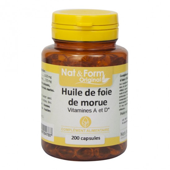 Nat&form huile de foie de morue 200 capsules