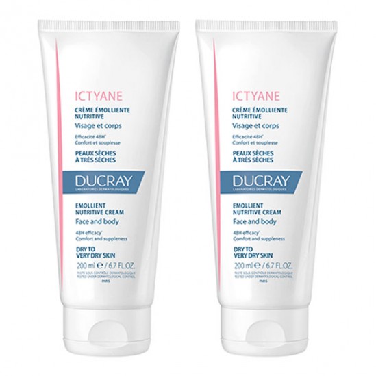 Ducray ictyane crème émolliente nutritive 2x200ml