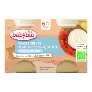 Babybio brassé chèvre abricot banane dès 6 mois 2x130g