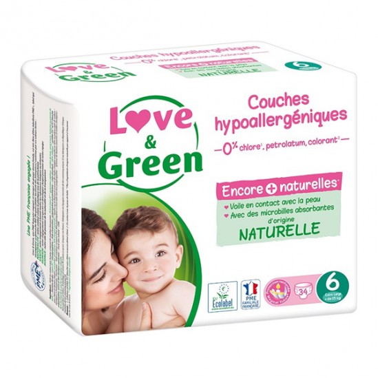 Love & green couches hypoallergéniques taille 6 extra large15 kg et + 34 pièces
