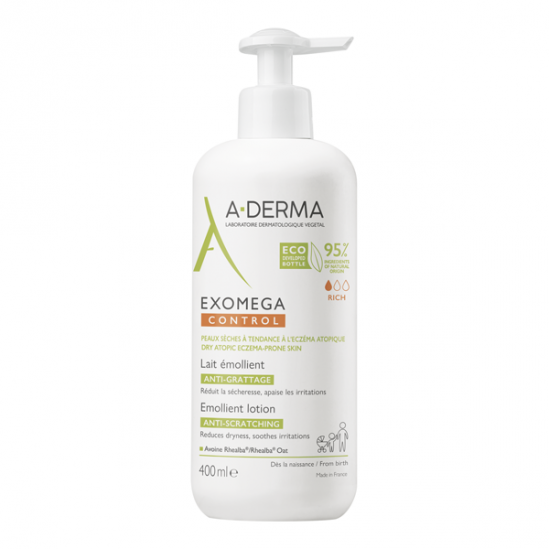 Aderma exomega control lait émollient anti-grattage 400ml