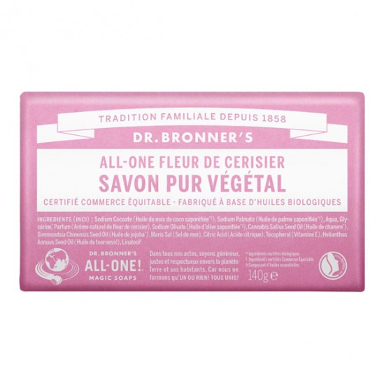Dr Bronner's pain de savon all-one fleur de cerisier 140g