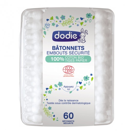 Dodie bâtonnets bébé embouts sécurité bio x60